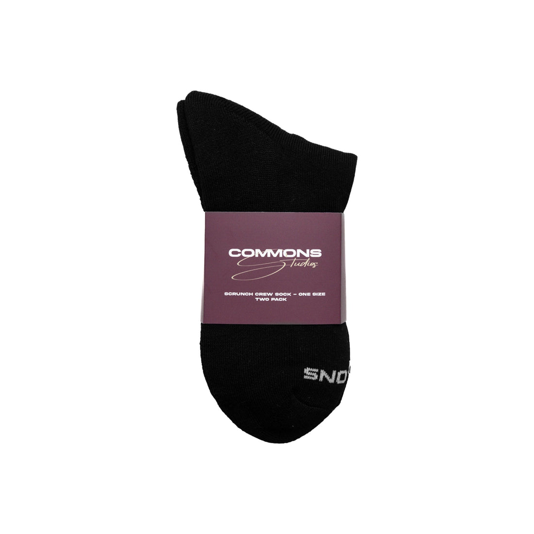 Commons Scrunch Crew Sock Black &amp; Cream (2-Pack)