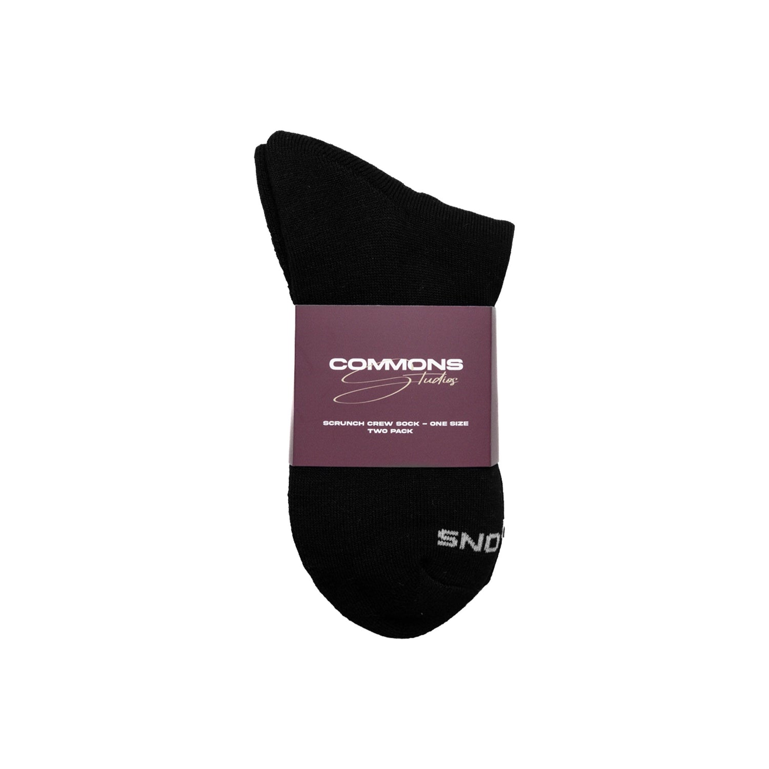 Commons Scrunch Crew Sock Black &amp; Cream (2-Pack)