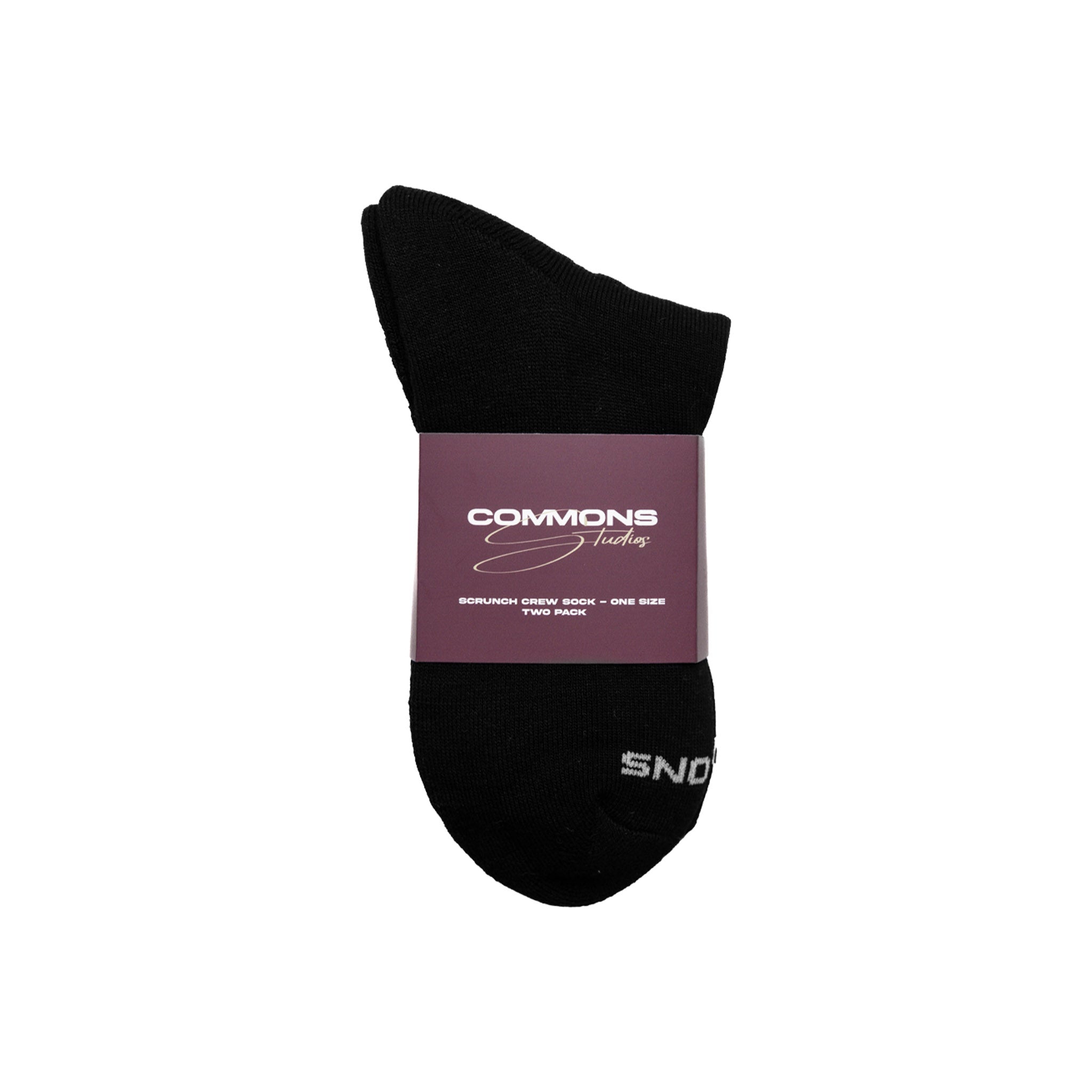 Commons Scrunch Crew Sock Black &amp; Cream (2-Pack)