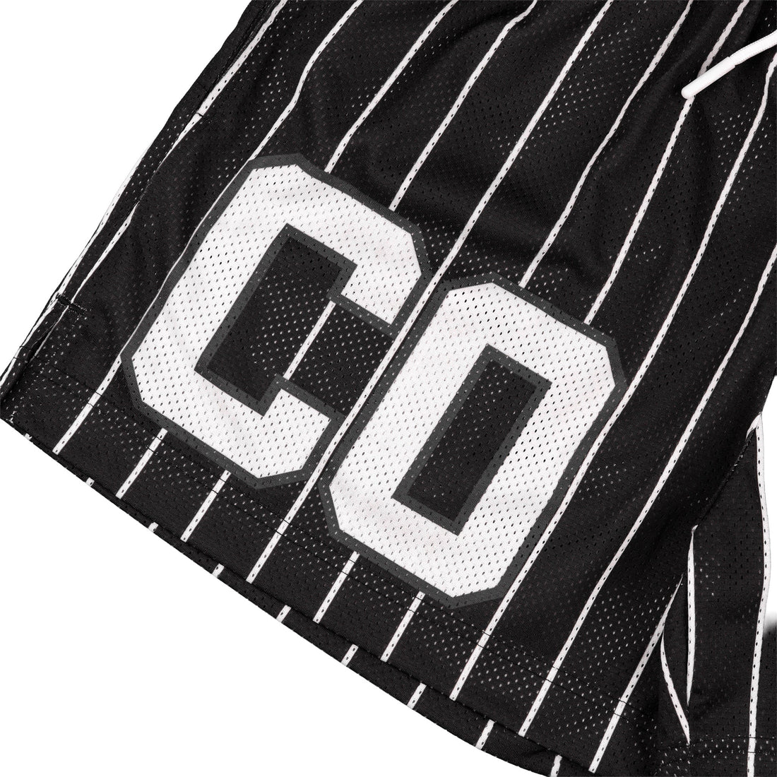 Common Hype Split Pinstripe Mesh Short Jet Black