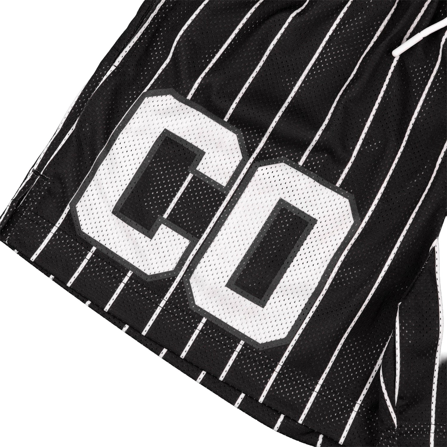 Common Hype Split Pinstripe Mesh Short Jet Black