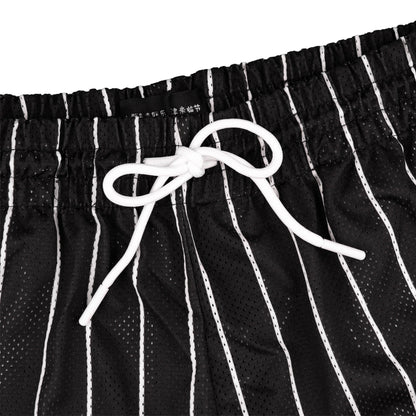 Common Hype Split Pinstripe Mesh Short Jet Black