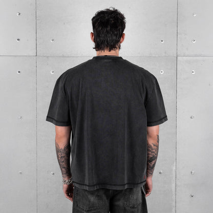 Commons Blank Star Embroidered Tee Acid Wash