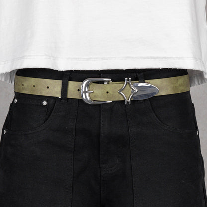 Commons Studios Outlaw Leather Belt Moss