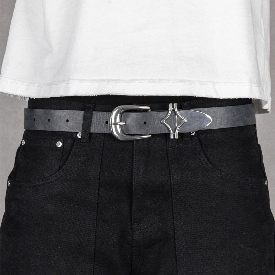 Commons Studios Outlaw Leather Belt Onyx