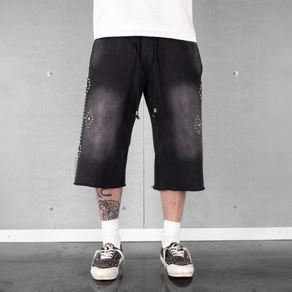 Commons Turquoise Rivet Sweatshort Vintage Black
