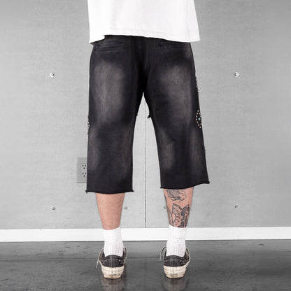 Commons Turquoise Rivet Sweatshort Vintage Black