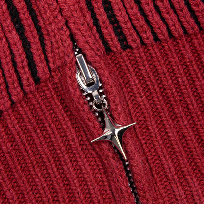 Commons Star Zip-Up Knit Plum