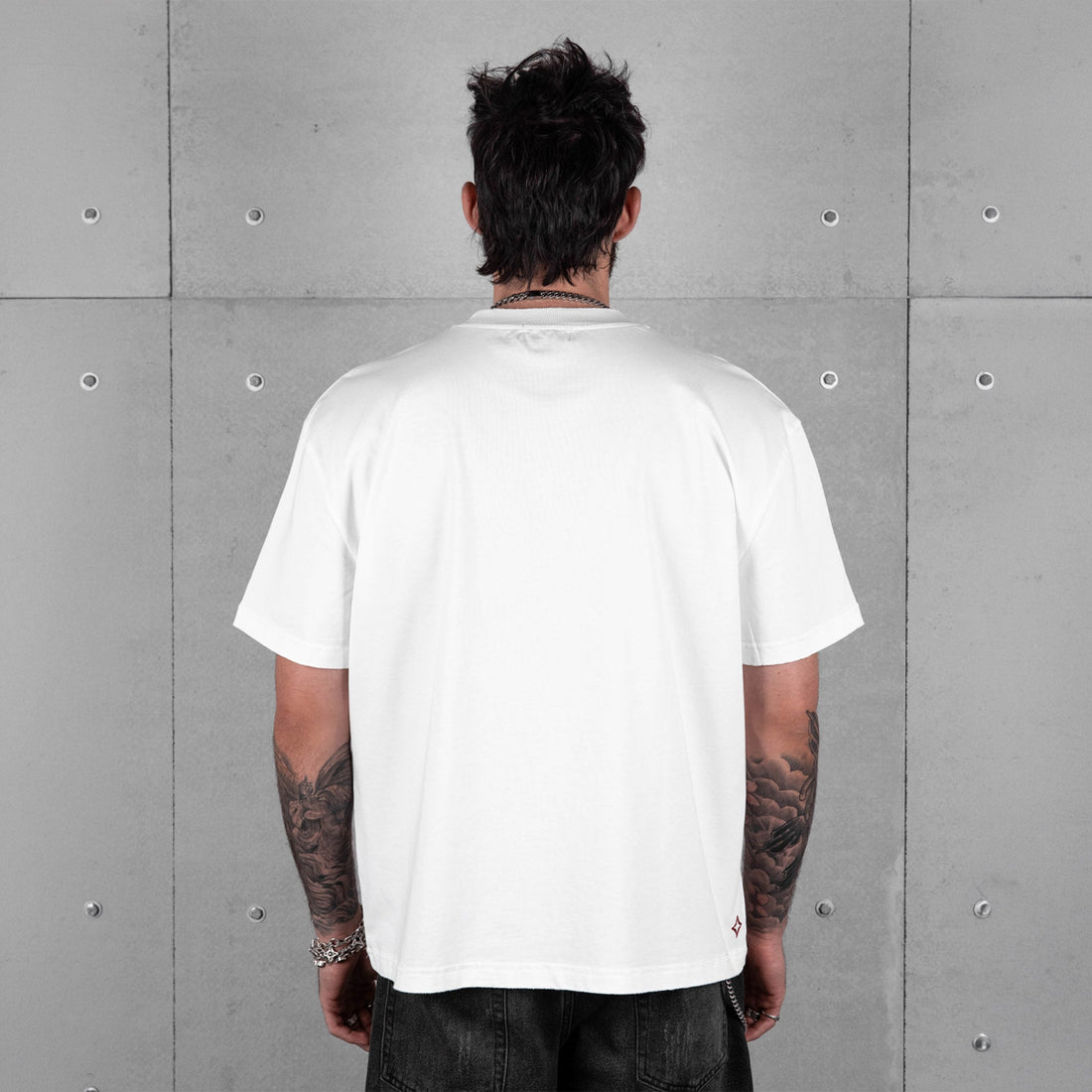 Commons Blank Star Embroidered Tee White