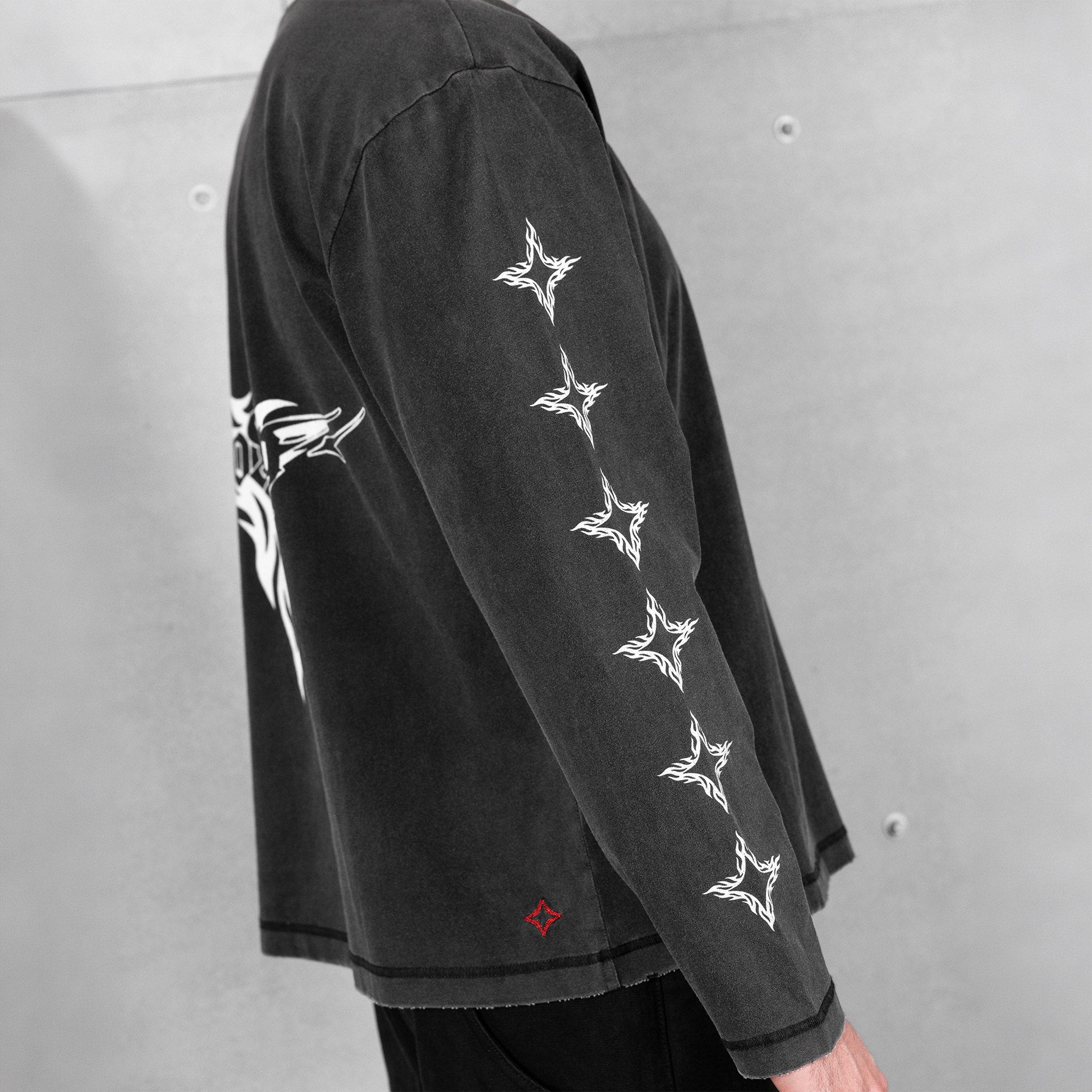 Commons No Mercy Star Long Sleeve Tee Vintage Black