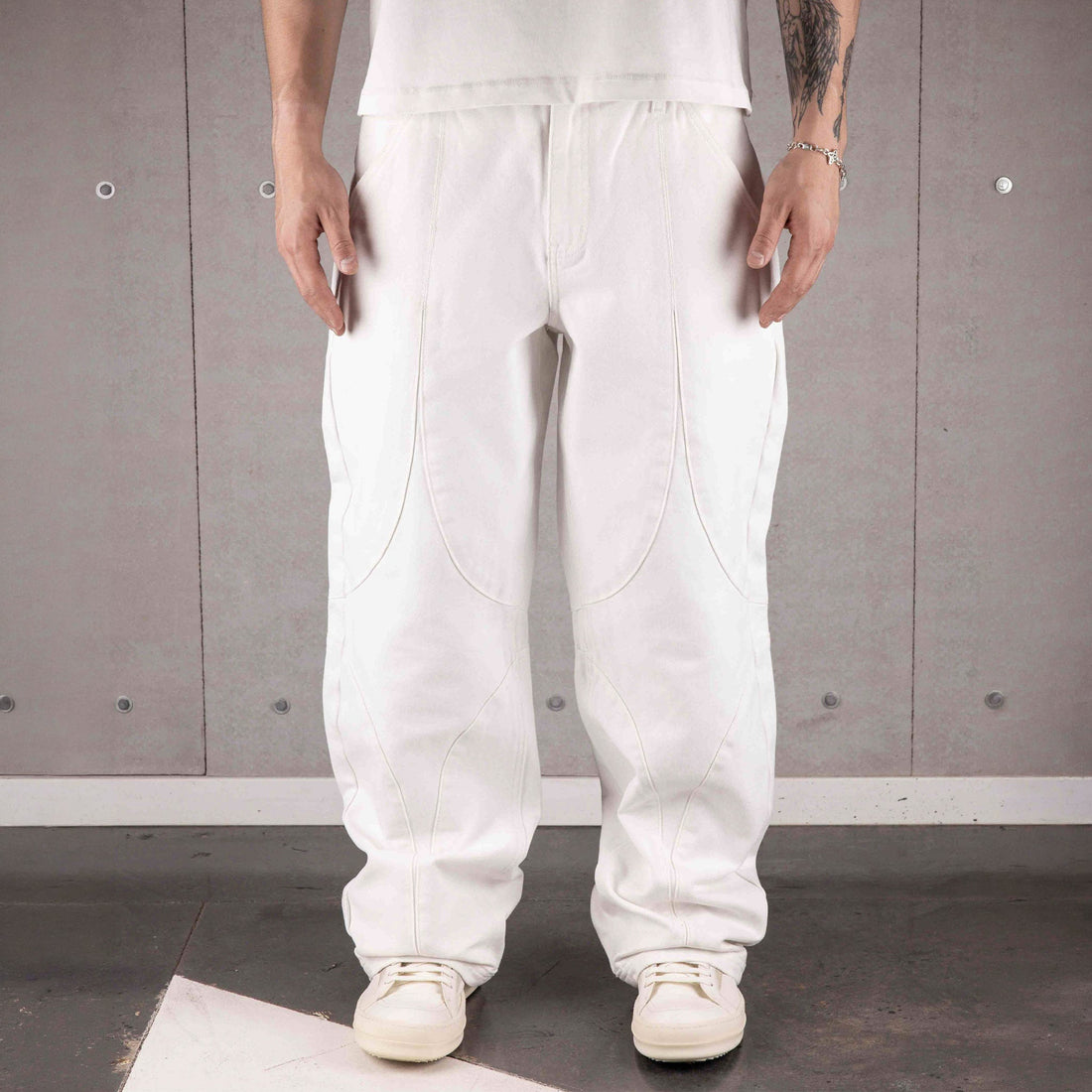 Commons Double Knee Star Denim Pant White