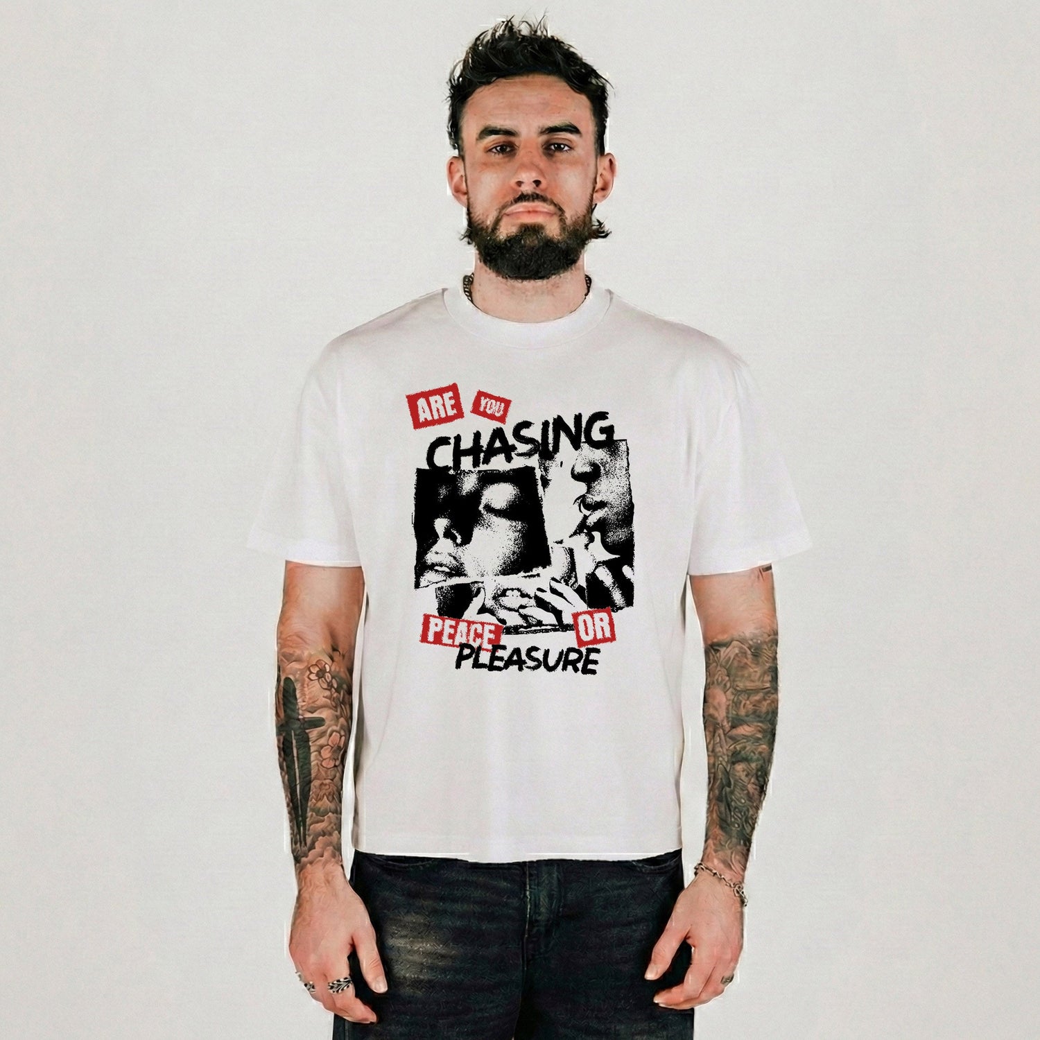 Compliments Peace or Pleasure White Vintage Shirt