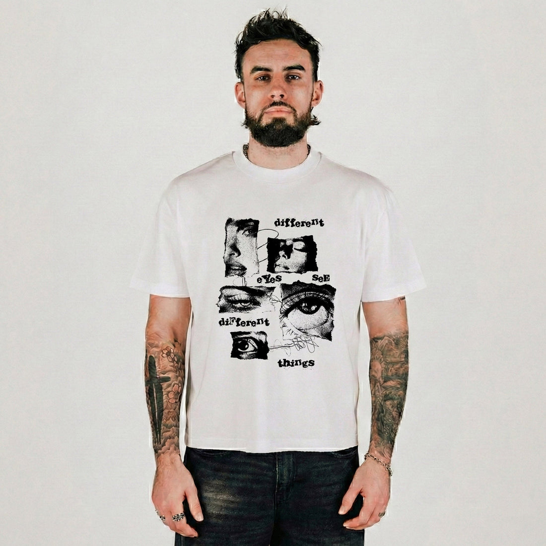Compliments Different Eyes White Vintage Shirt