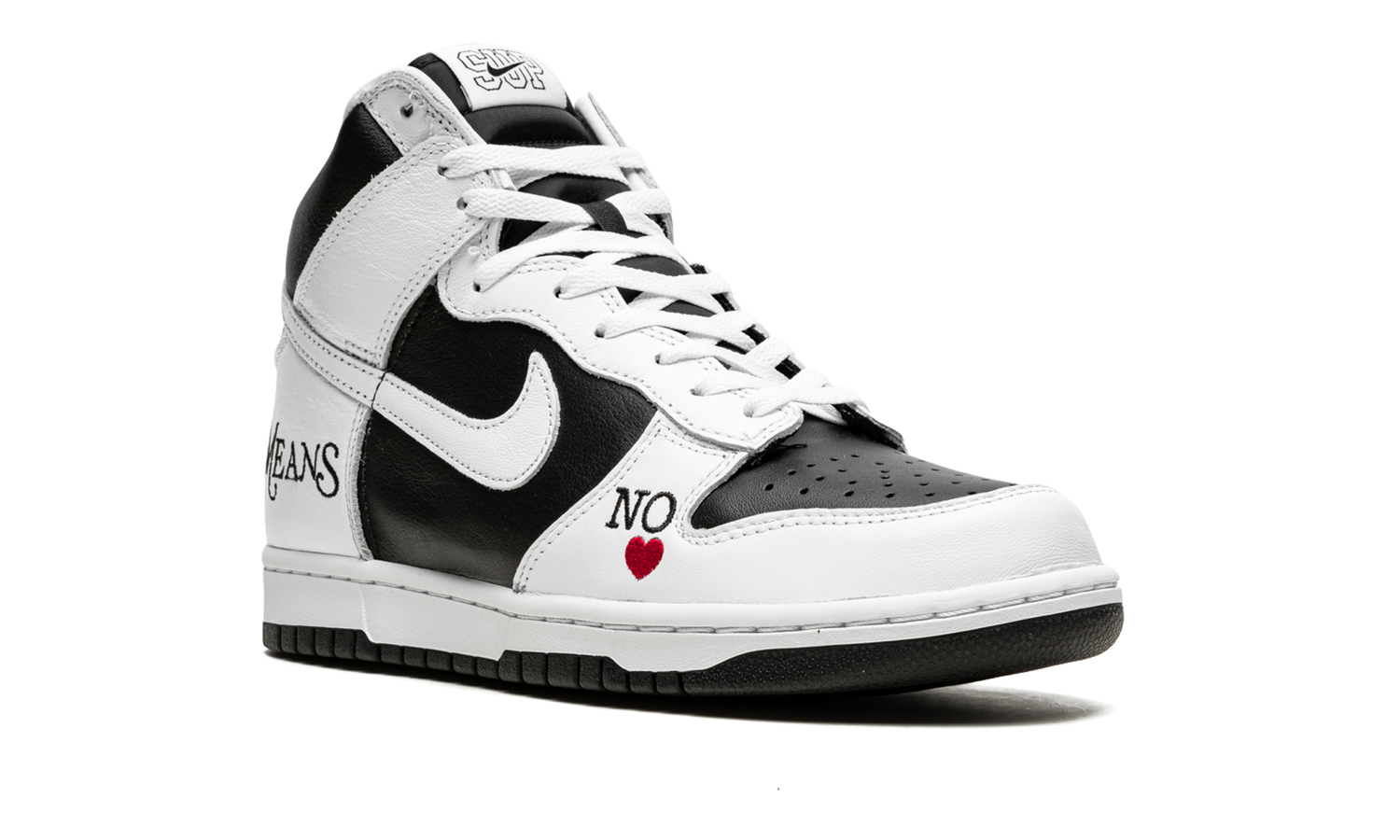 SB Dunk High "Supreme - By Any Means - White/Black" DN3741 002