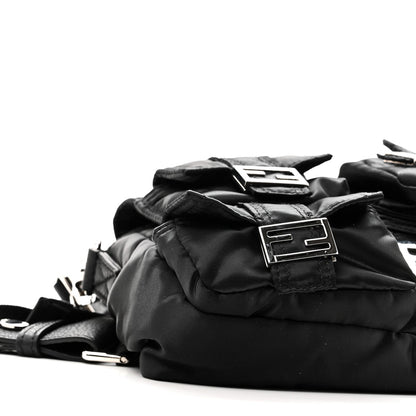 Econyl Cuoio Romano Multipocket Baguette Black