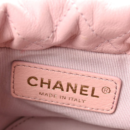 Calfskin Quilted Pearl Mini About Pearls Drawstring Bucket Light Pink