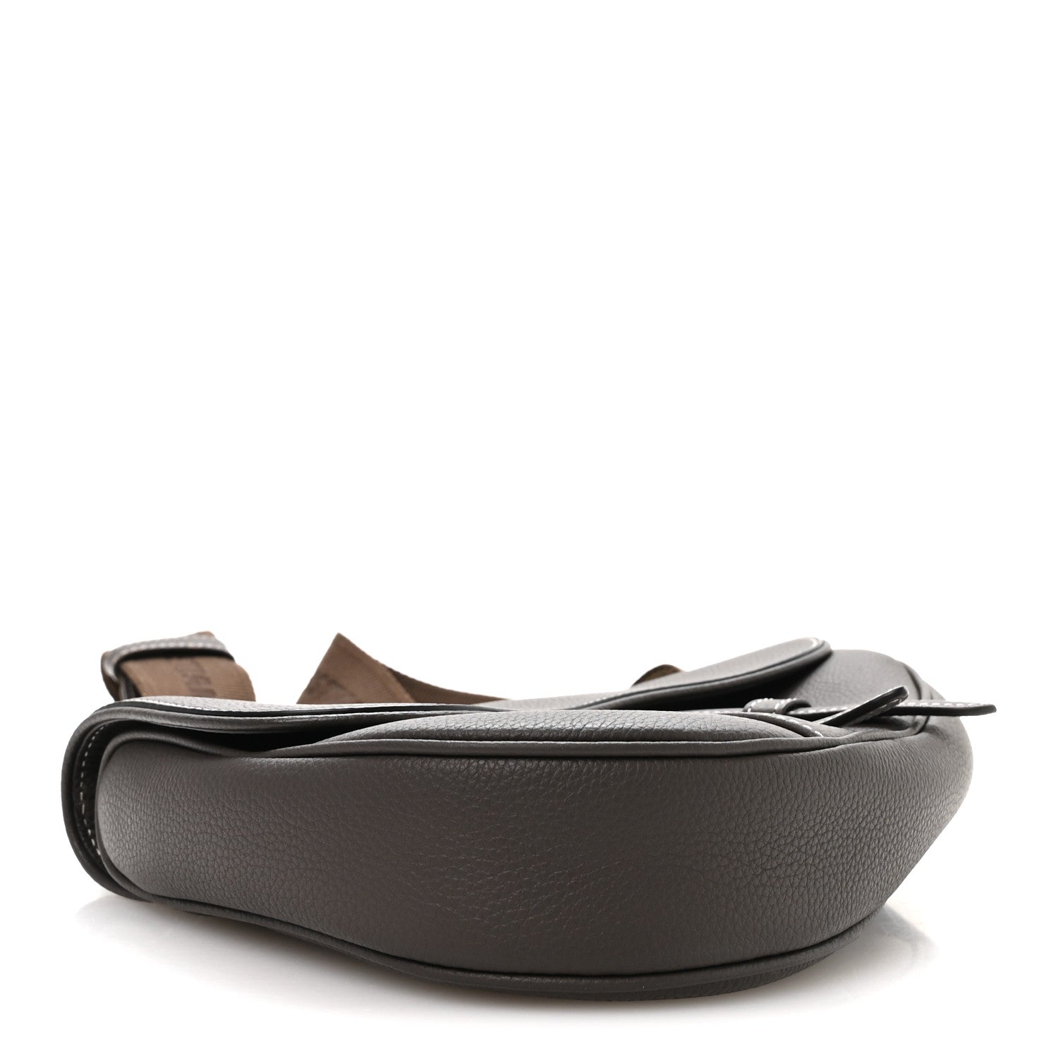 Grained Calfskin Mens Saddle Bag Ebony
