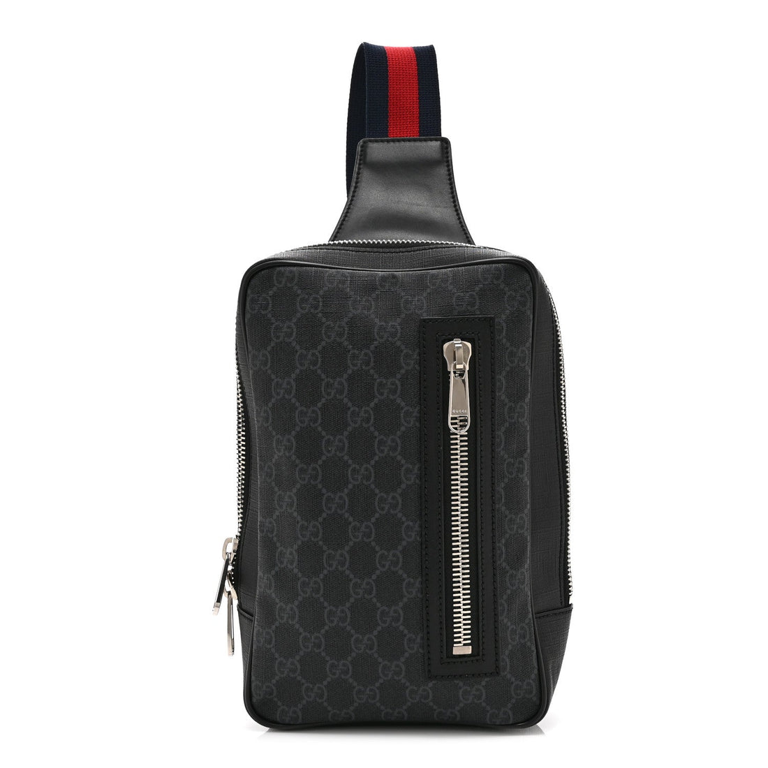 GG Supreme Monogram Web Belt Bag Black Grey