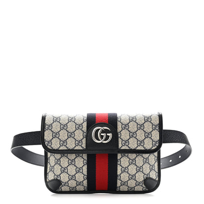 GG Supreme Monogram Web Small Ophidia Belt Bag  90 36 Beige Navy