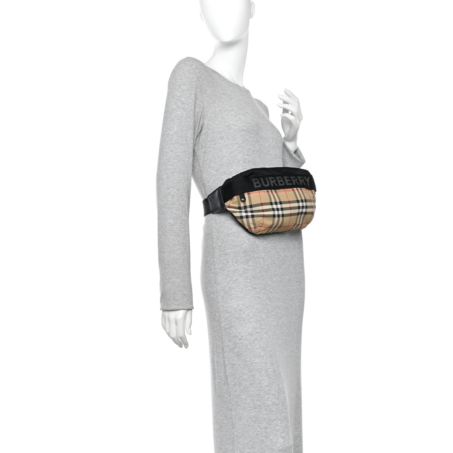 Nylon Vintage Check Sonny Bum Bag Archive Beige Black