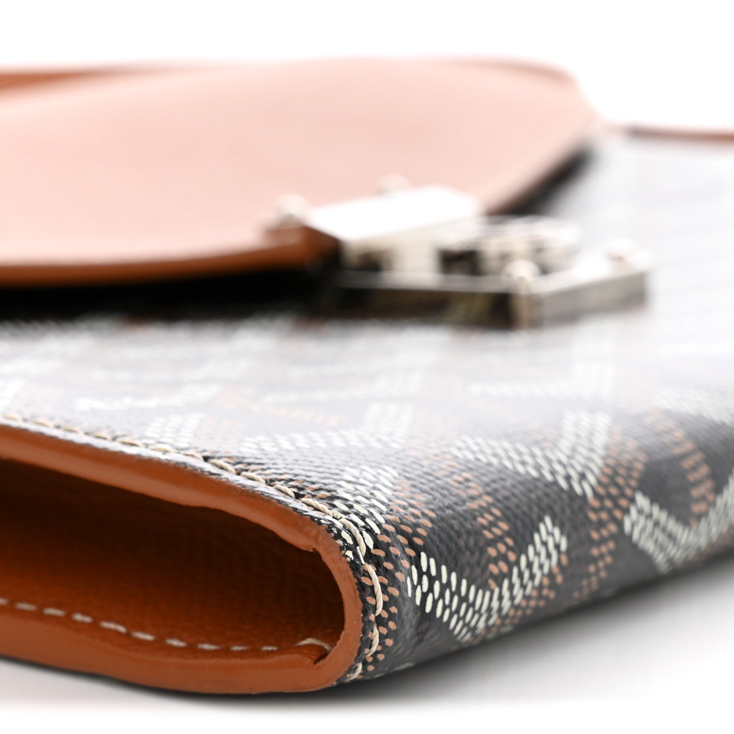 Goyardine Calfskin Chypre Wallet Pouch Black Gold
