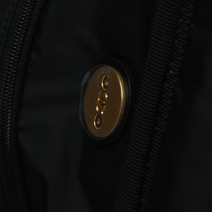Shiny Grained Calfskin Quilted Large Travel Bowling Bag Black