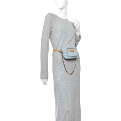 Monogram Denim Mini Bumbag Sky Blue