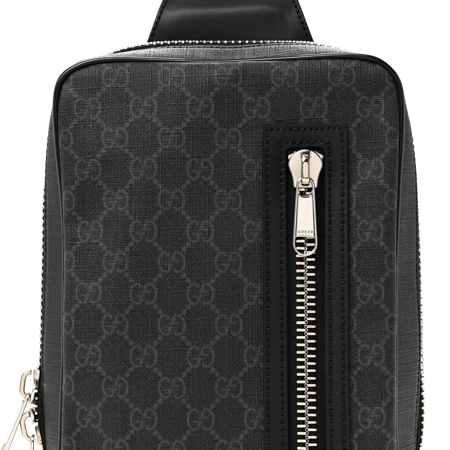 GG Supreme Monogram Web Belt Bag Black Grey