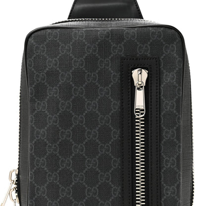 GG Supreme Monogram Web Belt Bag Black Grey