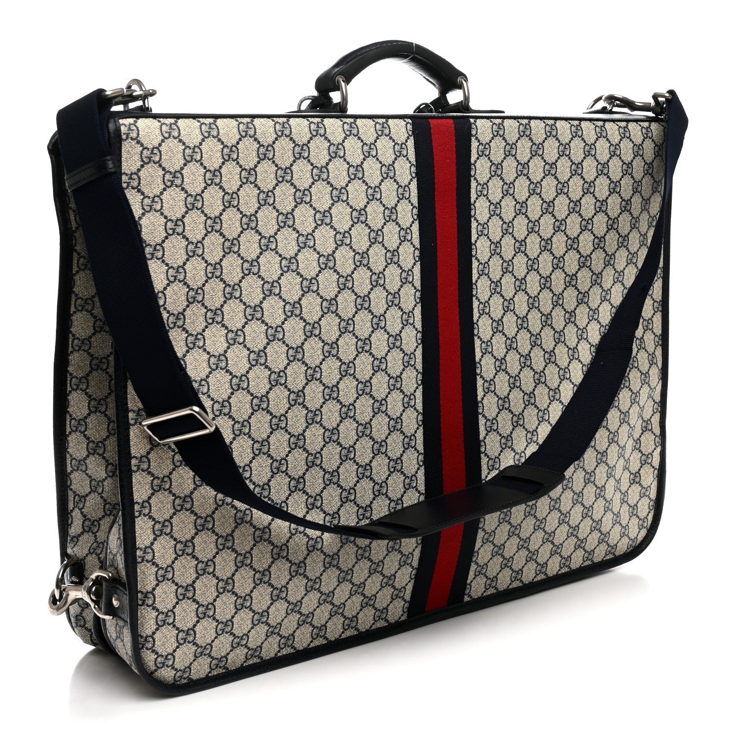 GG Supreme Monogram Web Savoy Garment Bag Beige Blue