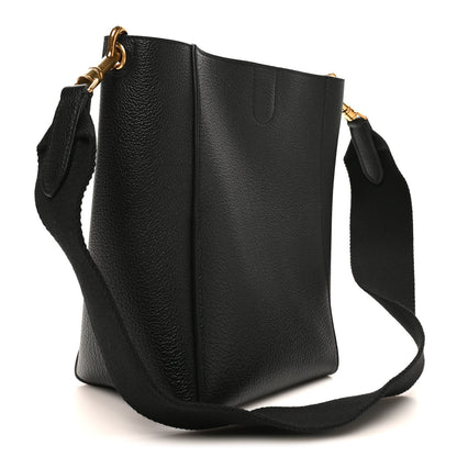 Soft Grained Calfskin Small Sangle Bucket Bag Black