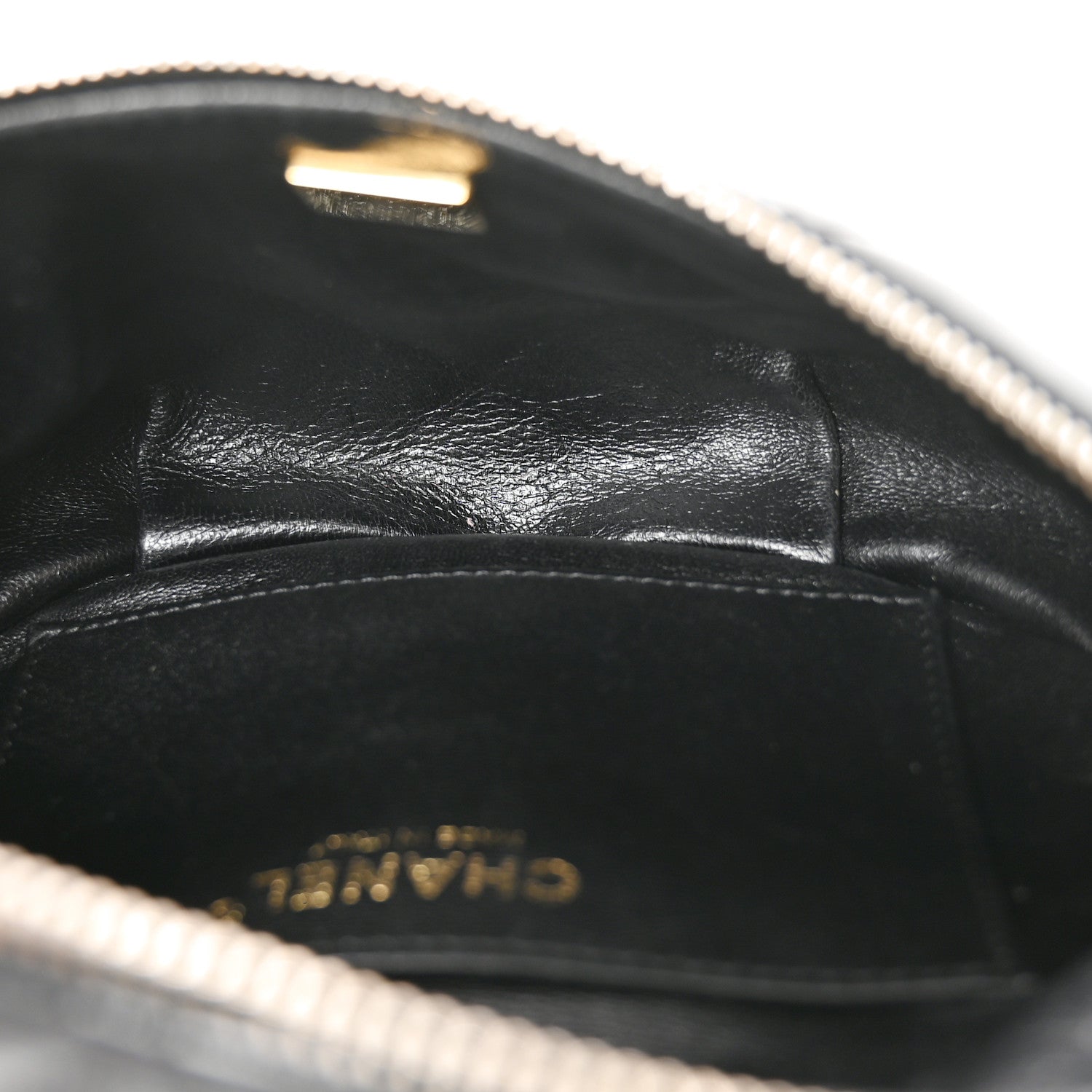Shiny Lambskin Quilted Belt Bag Black