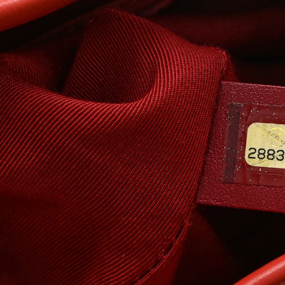 Calfskin Stitched Chain Bucket Bag Coral