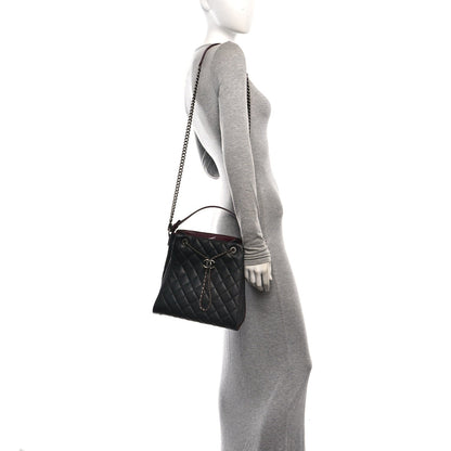 Caviar Quilted Medium CC Bucket Bag Black