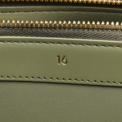 Satinated Calfskin Medium 16 Top Handle Bag Sage