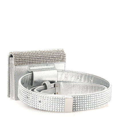 Swarovski Crystal Convertible Belt Bag Silver