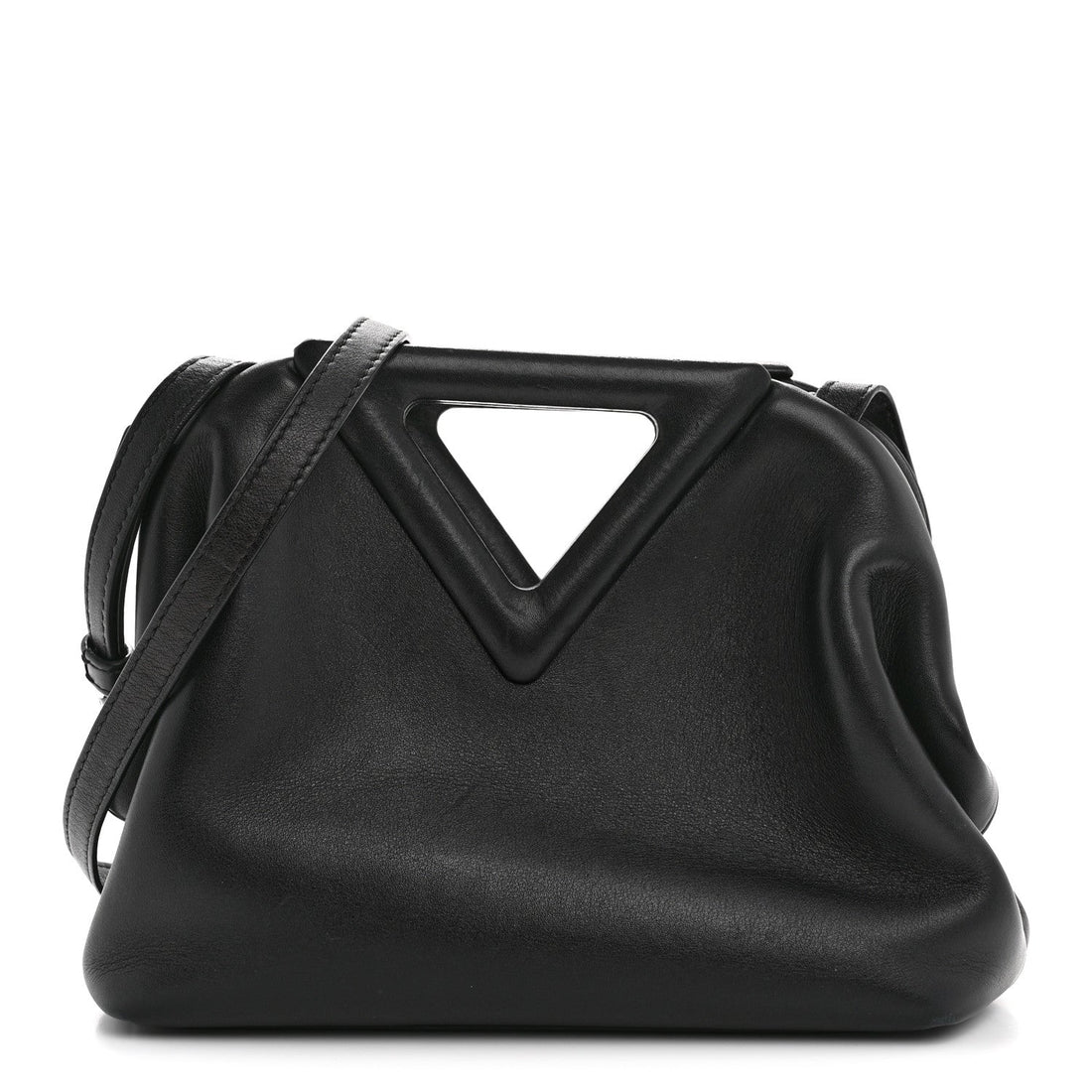 Calfskin Small The Point Triangle Bag Black