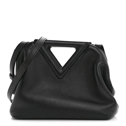 Calfskin Small The Point Triangle Bag Black