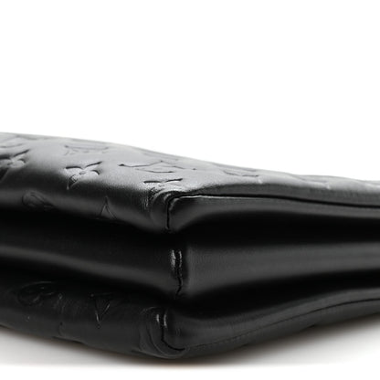 Lambskin Embossed Monogram Coussin MM Black