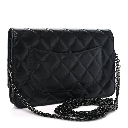 Aged Calfskin Quilted Reissue Wallet On Chain WOC So Black