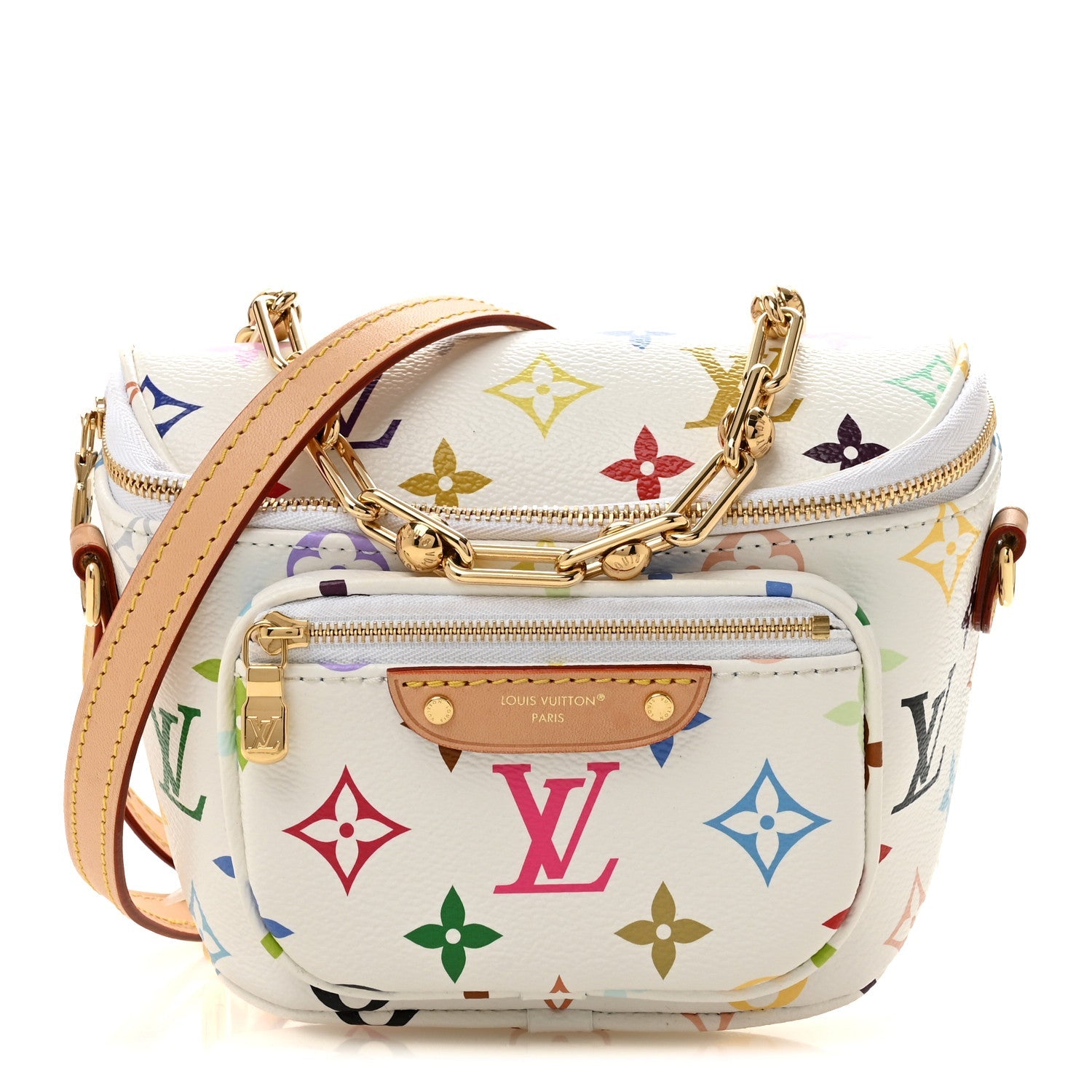 LV X TM Monogram Multicolor Mini Bumbag White