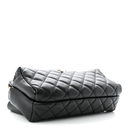 Calfskin Quilted Waist Bag Black