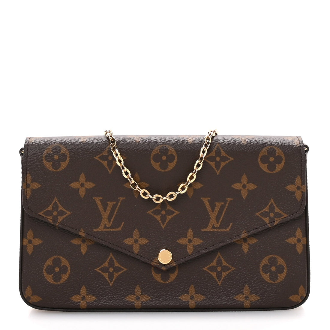 Monogram Pochette Felicie Chain Wallet Fuchsia