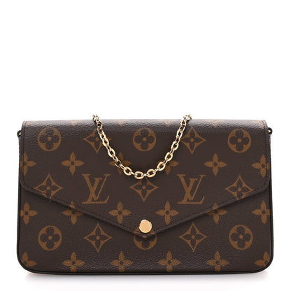 Monogram Pochette Felicie Chain Wallet Fuchsia
