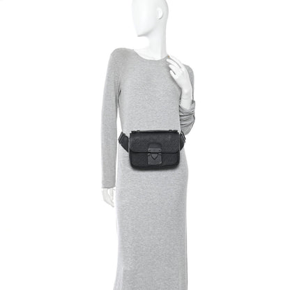 Taurillon Monogram S Lock Sling Bag Black