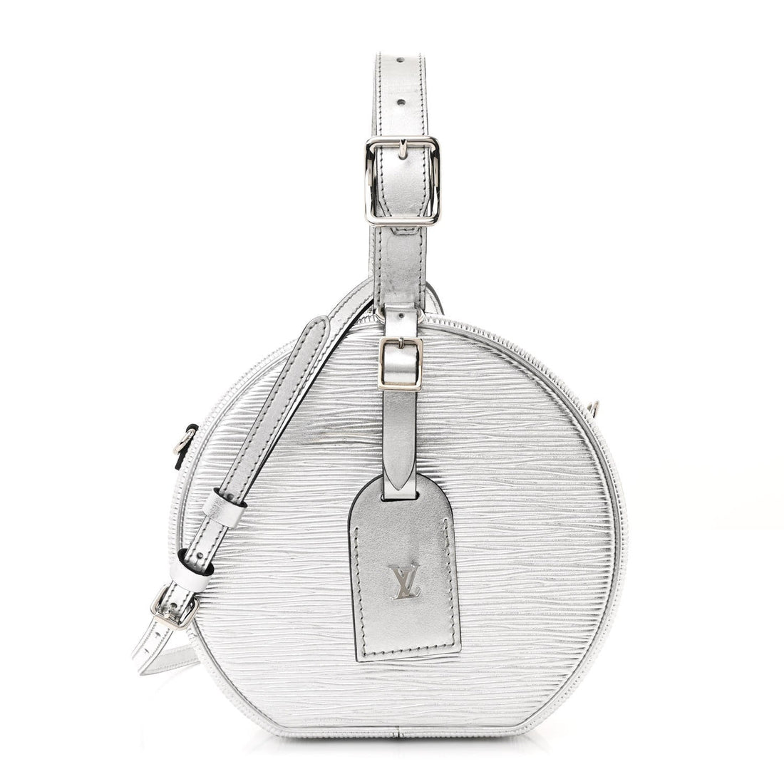 Metallic Epi Petite Boite Chapeau Silver