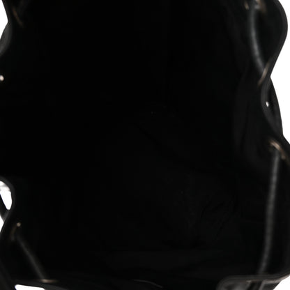 Calfskin Medium Rider Bucket Bag Black