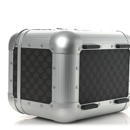 GG Supreme Monogram Aluminum Porter Beauty Case Silver
