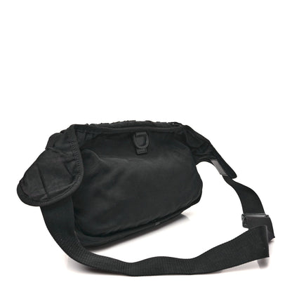 Nylon Retro Patch Convertible Belt Bag Black