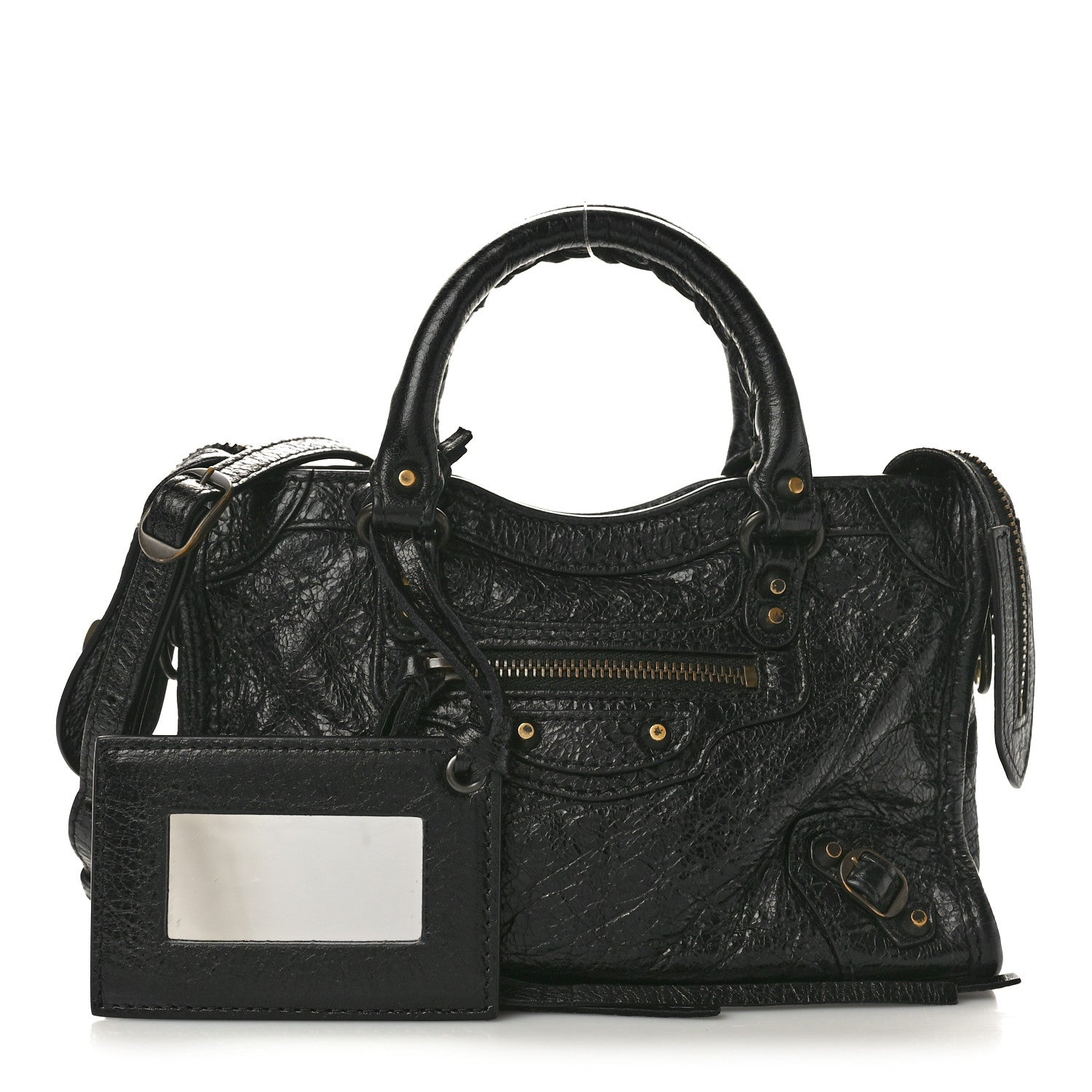 Agneau Classic Gold Hardware Nano City Black